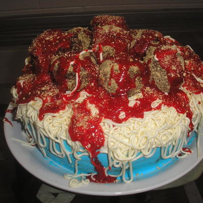Spaghetti & Meat Ball Cake