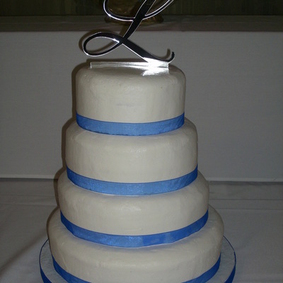 Faux Fondant Wedding Cake