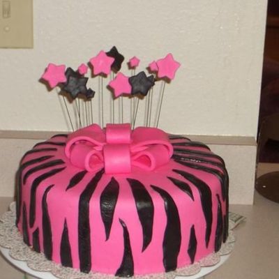 Zebra Print Birthday Cake