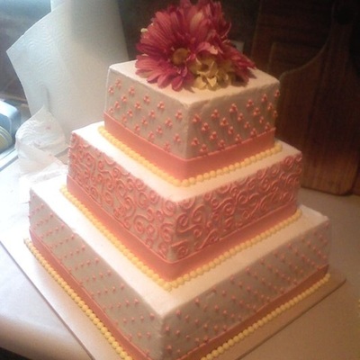Watermelon Colored Wedding Cake
