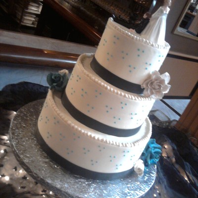 Tiffany Blue Dots And Black Ribbon