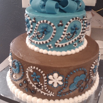 Paisley Baby Shower Cake