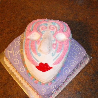 Birthday Mardi Gras Mask Cake