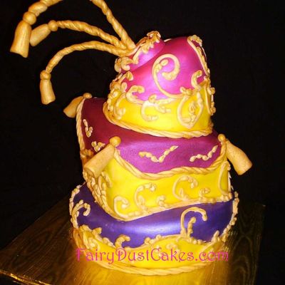 Rope And Tassels Topsy Turvy Cake
