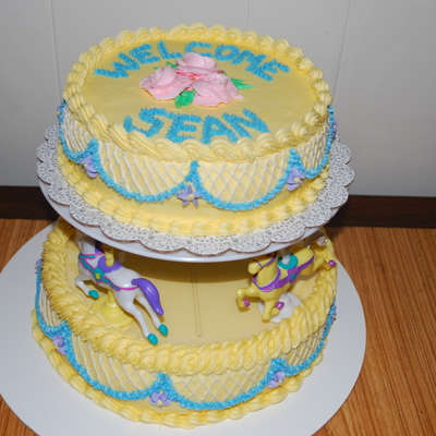 Carousel Baby Shower Cake