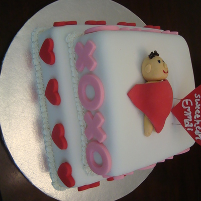 Valentine's Day Themed Baby Shower Cake