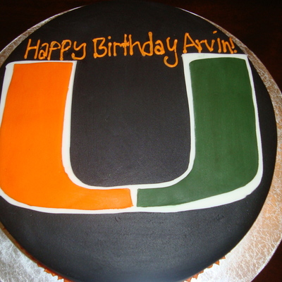 Miami Hurricanes Birthday Cake