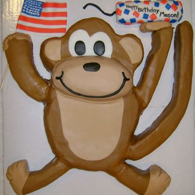 Monkey Patriotic Birthday Cake