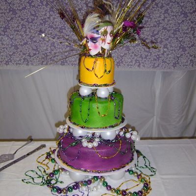 Mardi Gras Wedding Cake