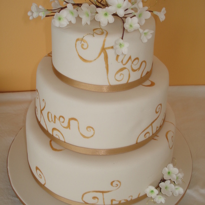 Wedding Cake With Freehand Painted Names