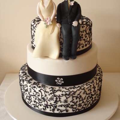 Black And White Wedding Cake.