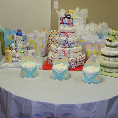 Triple Baby Shower Cakes