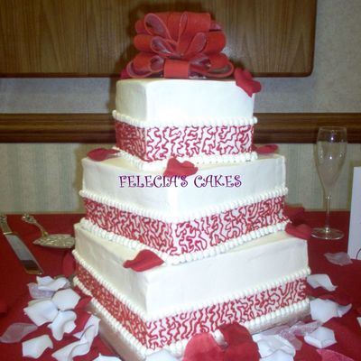 Red Ribbon W/puffy Red Bow