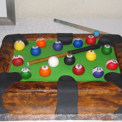 Pool Table Grooms Cake