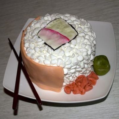 Rainbow Roll Sushi Cake