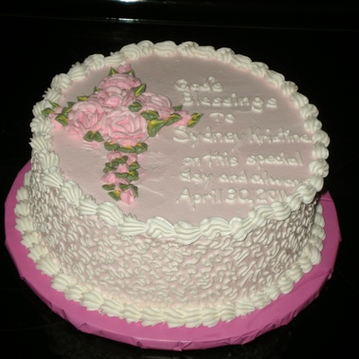 First Communion Cake For A Pink Girl