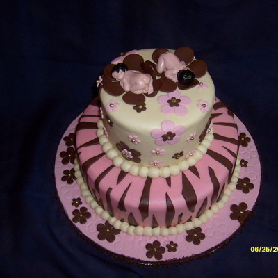 Baby Shower Cake For Twins