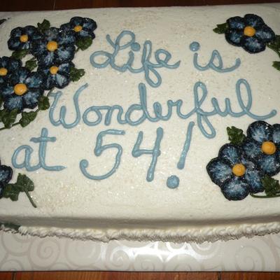 Blue Brushed Flower Cake