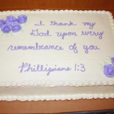 Scripture Sheet Cake