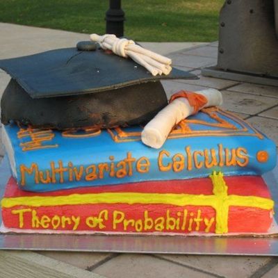 Stacked Books Graduation Cake