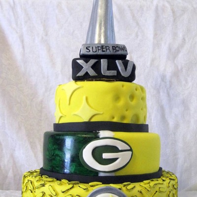 Steelers Packers Super Bowl Cake