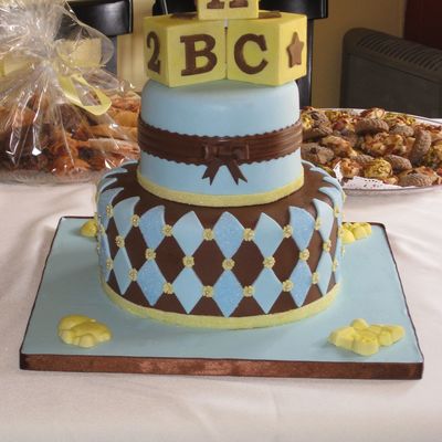 Baby Blocks Shower Cake