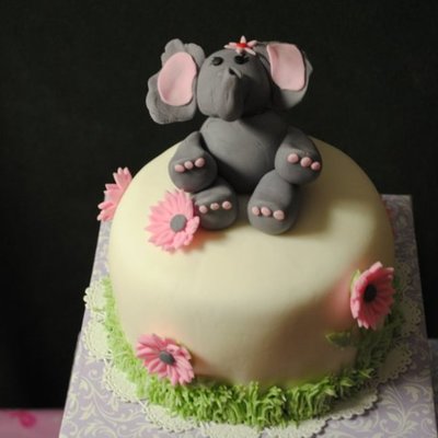 Top From A Elephant Themed Cupcake Tower.