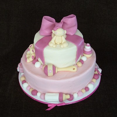 Pretty In Pink Baby Shower Cake