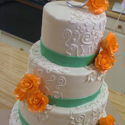 Wedding Cake With Scroll Design