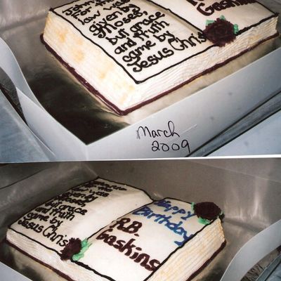 Pastor's Appreciation Cake/ Book Cake