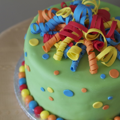 Confetti And Bow Cake