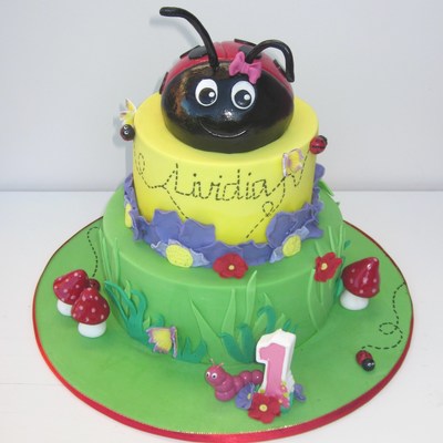 Ladybug Garden Cake.