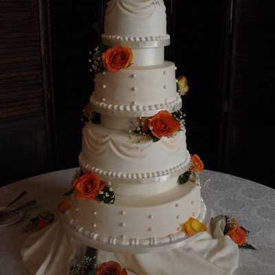 Draped Buttercream Wedding Cake