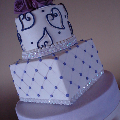 Lavendar And White Stacked Wedding