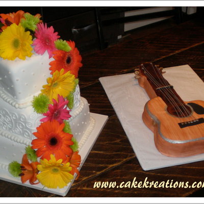 Tropical Cake With Guitar
