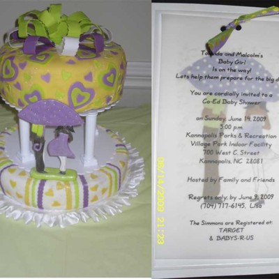 Preggo Mom With Dad Baby Shower Cake