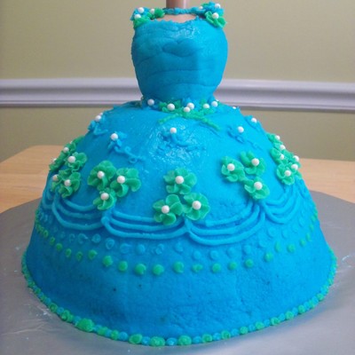 Blue & Green Princess Dress Cake