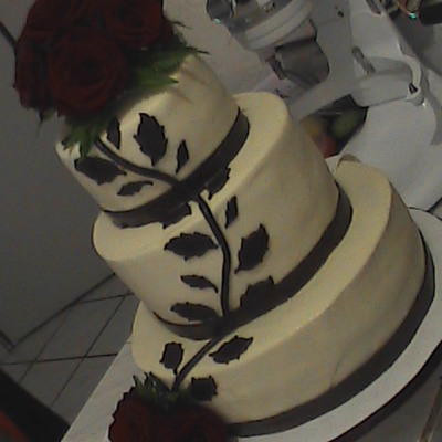 Brown Branch And Leaves Wedding Cake