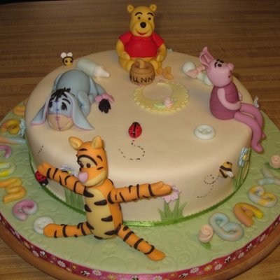 Winnie The Pooh Theme Baby Shower Cake
