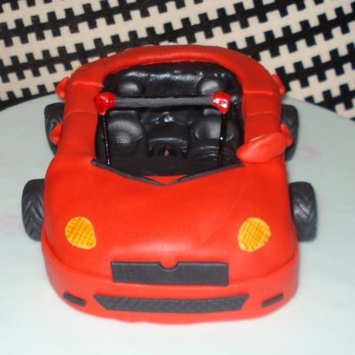 3D Red Convertible Car Cake