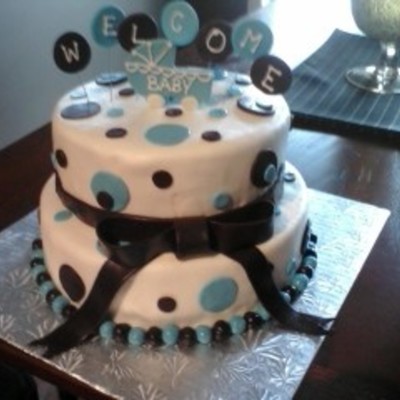 Baby Shower, Blue And Brown Bubbles