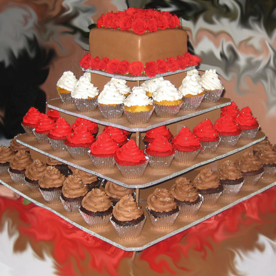 Black White And Red Cupcake Tree