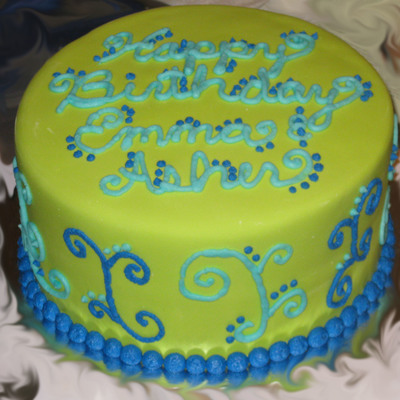 Green With Blue Swirls