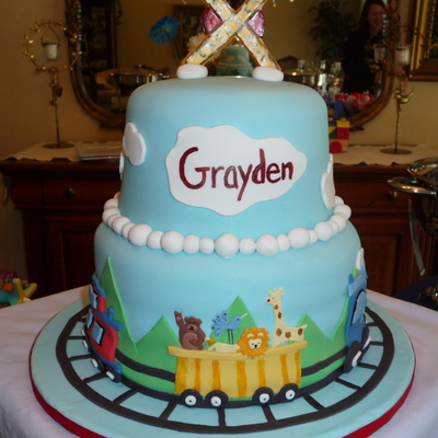 Baby Shower Train Cake