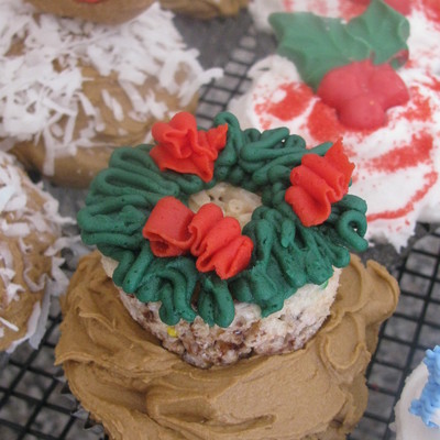 Chocolate Cupcake With A Rice Crispie Wreath