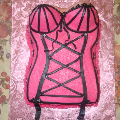 Pink/black Corset