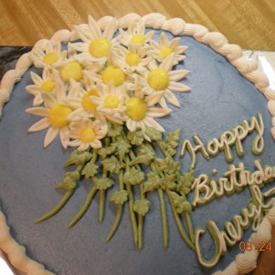 Blue Daisy Cake