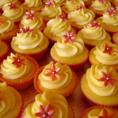 Pink And Orange Cupcakes
