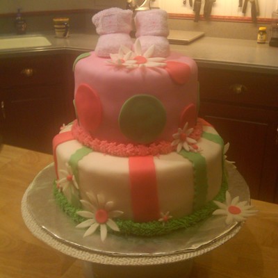 Pink And Green Polka Dots And Strips