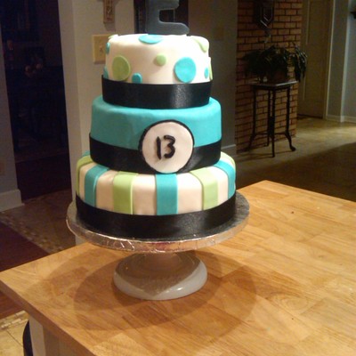 Teal Green And Black Dots